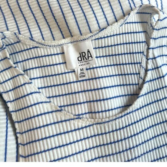 dRA Los Angeles Blue and White Striped Midi Dress - Size Med - Picture 4 of 5